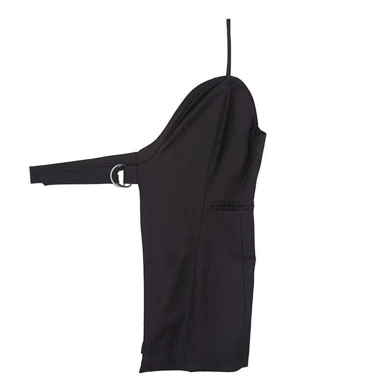 

[EAM] Women Loose Fit Black Brief Irregular Split Joint Vest New V-collar Sleeveless Fashion Tide Spring Autumn 2021 1DB173