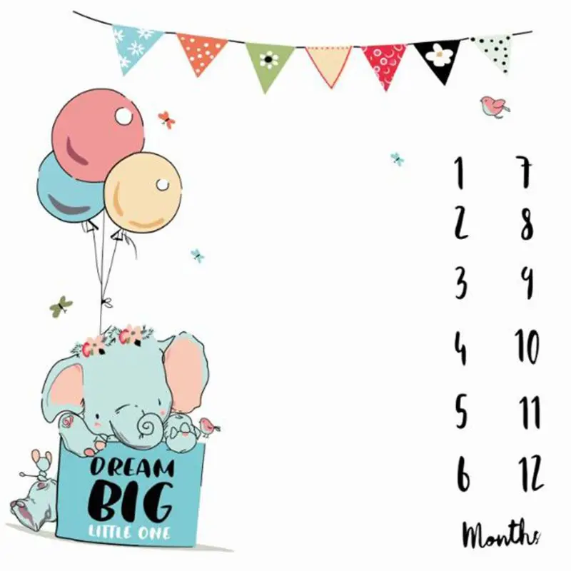 Newborn Baby Monthly Growth Milestone Blanket Photography Props Background Cloth 23GD | Мать и ребенок