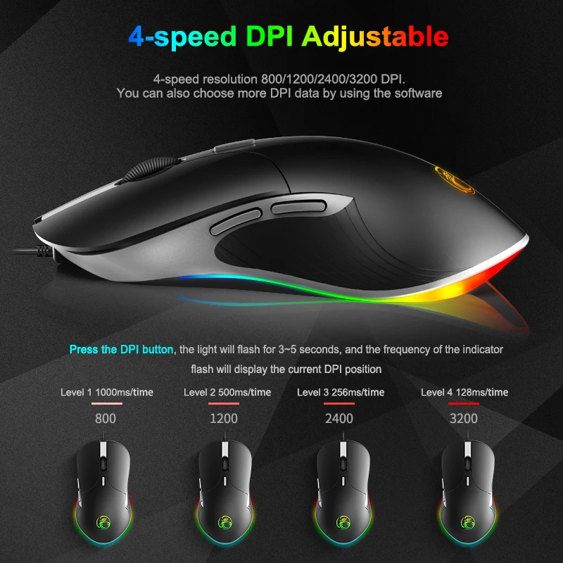 wired led gaming mouse 6400 dpi usb ergonomic mause computer mouse gamer with cable for pc laptop rgb optical mice with backlit free global shipping