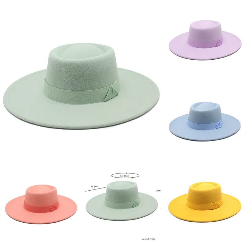 

Porkpie Hat Wool Felt Jazz Fedora Hats Men Wide Brim Panama Trilby Cap Autumn winter Fashion casual retro Panama Felt Hat