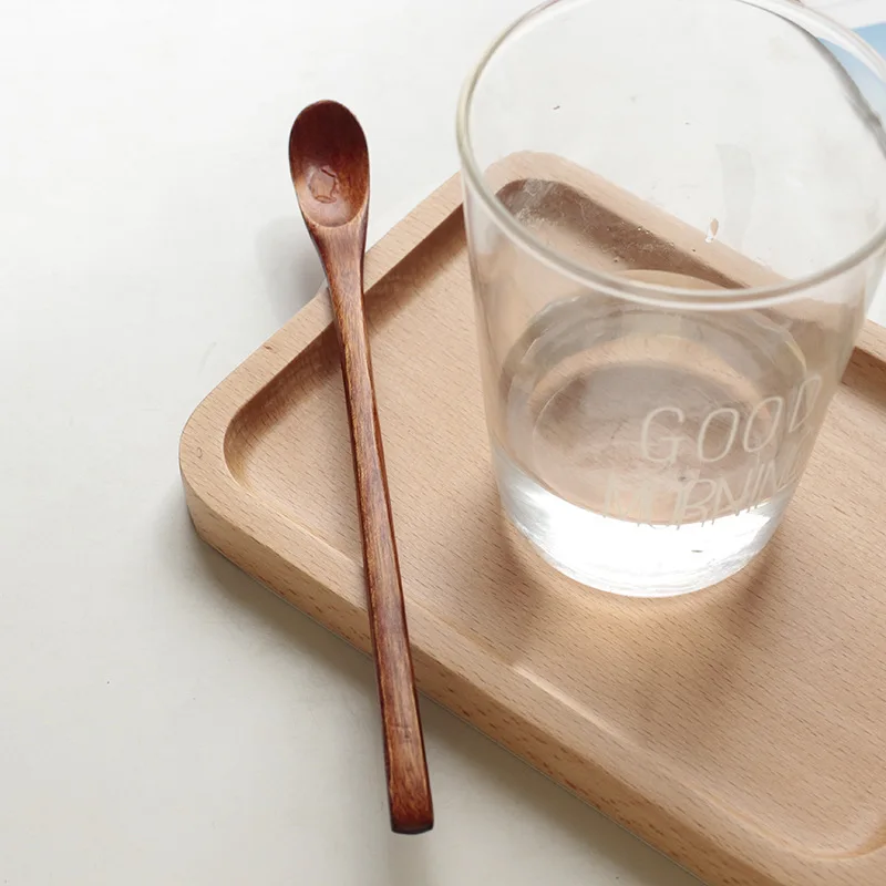 1 шт. футболка с длинными деревянные ложки для помешивания десерт Мёд Кофе ложка