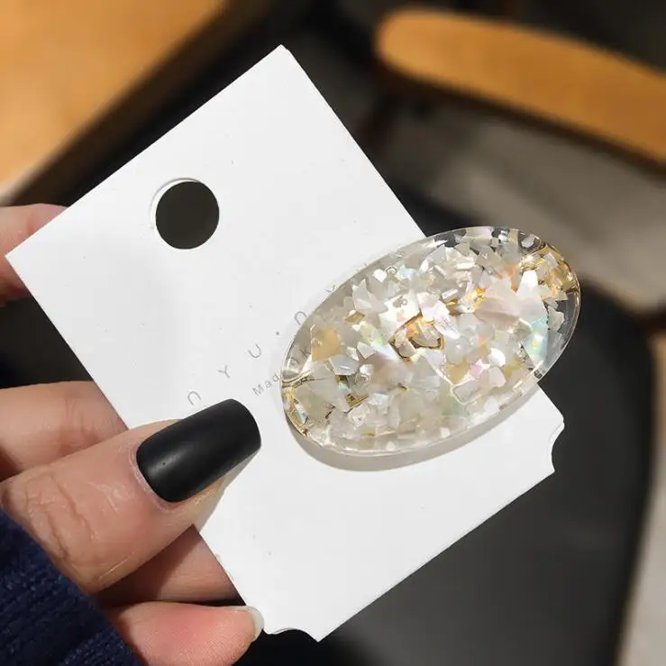 Шпилька для волос девочек Женская с блестками блестящая цветная прозрачная