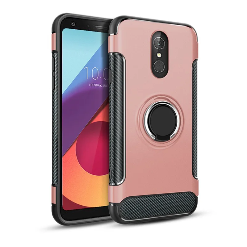 Q8 корпус для LG Q7 армированный чехол-накладка полная защита кольцо магнетизм держатель телефона задняя оболочка СПС LG Q8 Q 7 8 ThinQ Coque Funda