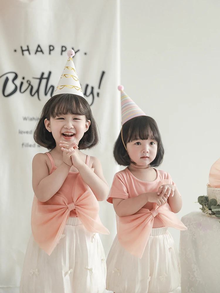 Детская летняя футболка с коротким рукавом газовый топ бантом для девочек новый