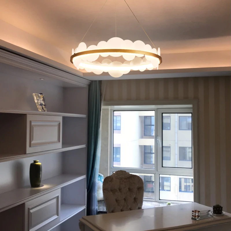 Nordic Romantic Circle Clouds LED Chandelier Lighting Home Decor Light Living Room Bedroom Indoor Lights Strong | Лампы и освещение