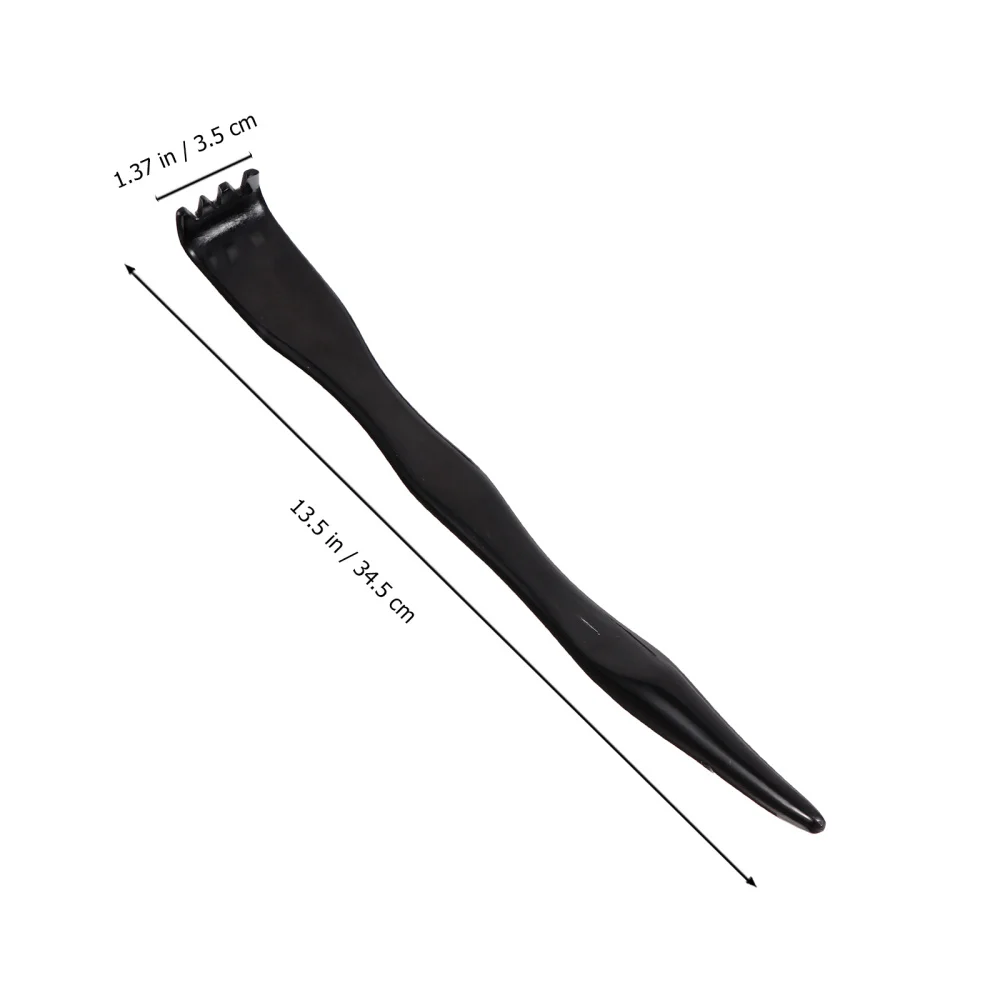 

1pc Medium Size Ox Horn Back Scratcher Long Handle Back Scratching Tool (Black)