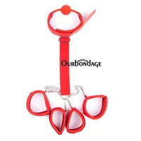 ourbondage 2 color nylon sponge harness adjustable bondage restraints handcuffs collar armbinder ball gag adult sex party toy
