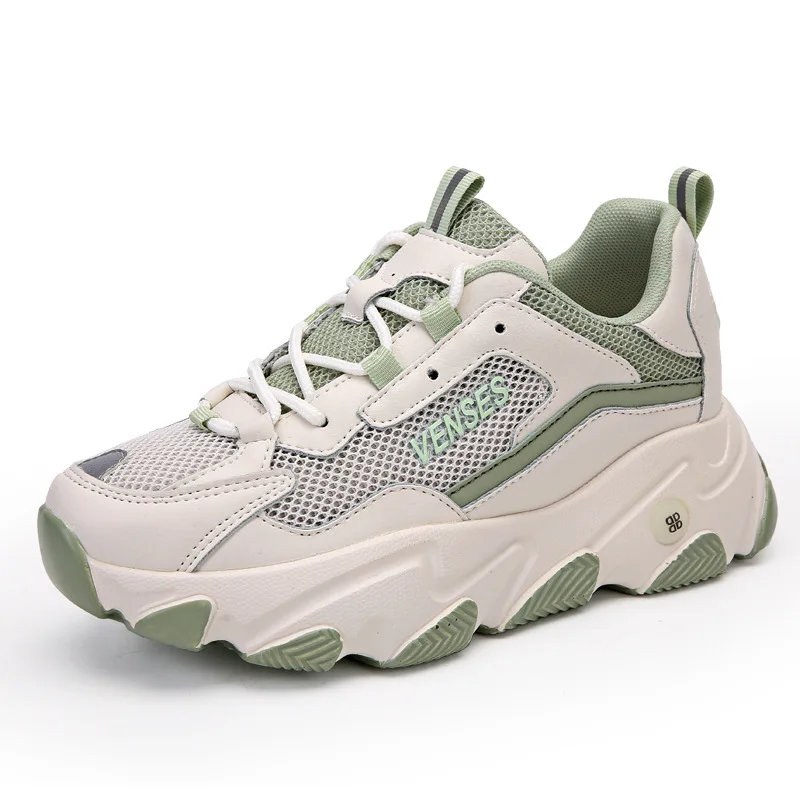 

Spring and Summer New Hollow Hidden Wedge Shoes Red Breathable Thick Movement Korean Casual Shoes