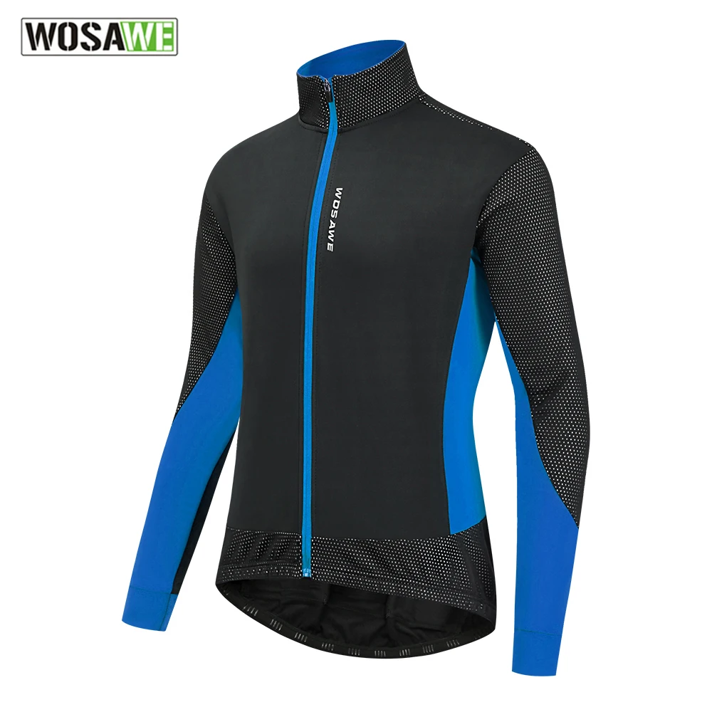 

WOSAWE Winter Men's Cycling Jacket Thermal Fleece Warm Jacket Windproof Bike Windbreaker Mountain Bike Jacket Coat Overcoat Men