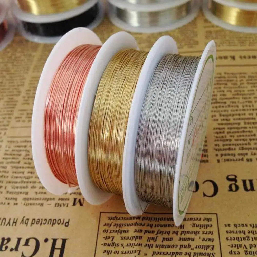 

1Roll 0.2-1mm Silver Gold Color Alloy Cord For Jewelry DIY Copper Wire Beaded Handmade Making Accessories