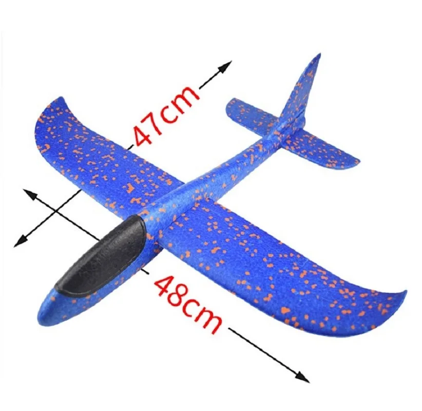 Foam Hand Throwing LED Airplanes Toy 48cm Flight Mode Glider Inertia Planes Model LKCOMO Aircraft Outdoor Sport | Игрушки и хобби