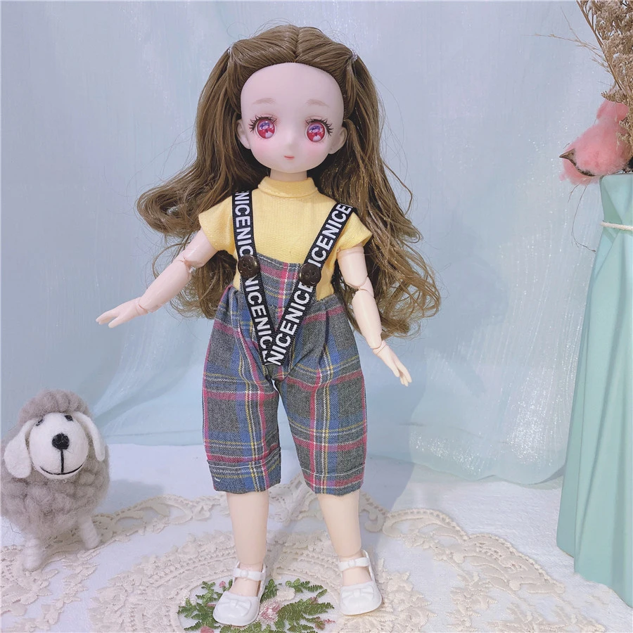 Шарнирная кукла 1/6 Bjd полный комплект обуви с одеждой и голубыми глазами милые
