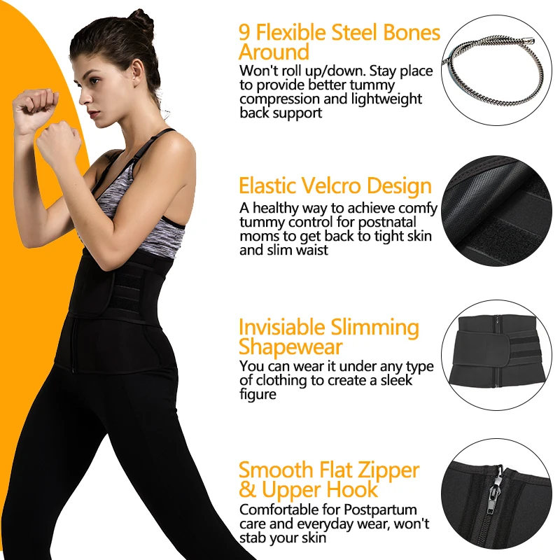 9 костей Талии Тренажер Корсеты неопрена сауна пот пояс для похудения