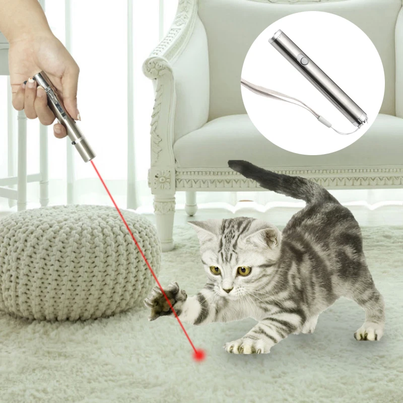 

Funny Pet Laser Funny Cat Stick Cool 2 In1 Red Laser Pointer Pen With White LED Light for Children Play Pet Cat Dog Toy Supplies