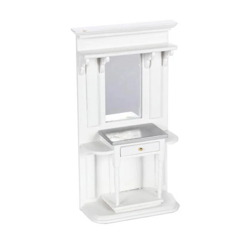 

JO HOUSE Miniature Furniture Bedroom Scene White Dressing Cabinet Model 1:12 Dollhouse Minatures Model Dollhouse Accessories