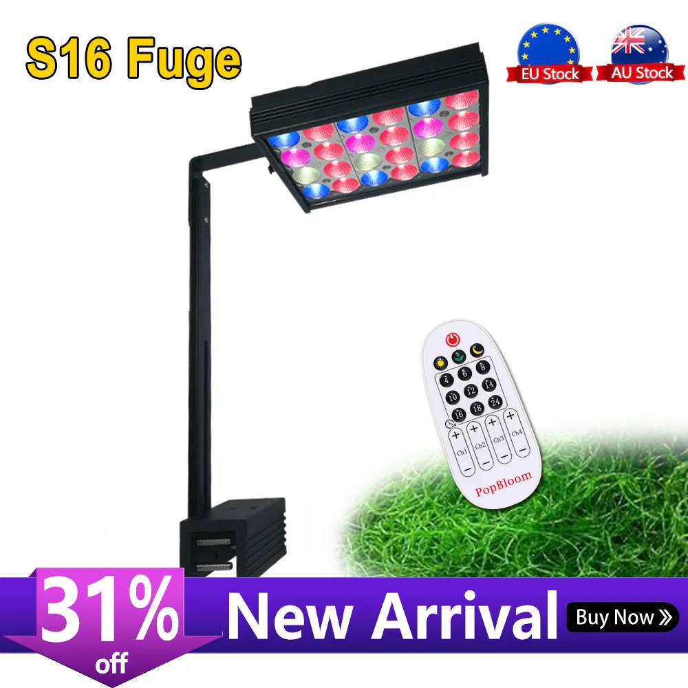 PopBloom Led Refugium светильник 30 Вт растения Led светильник ing Refugium лампа для водорослей фильтр/укрытие водорослей морской аквариум Shannon16G - изображение