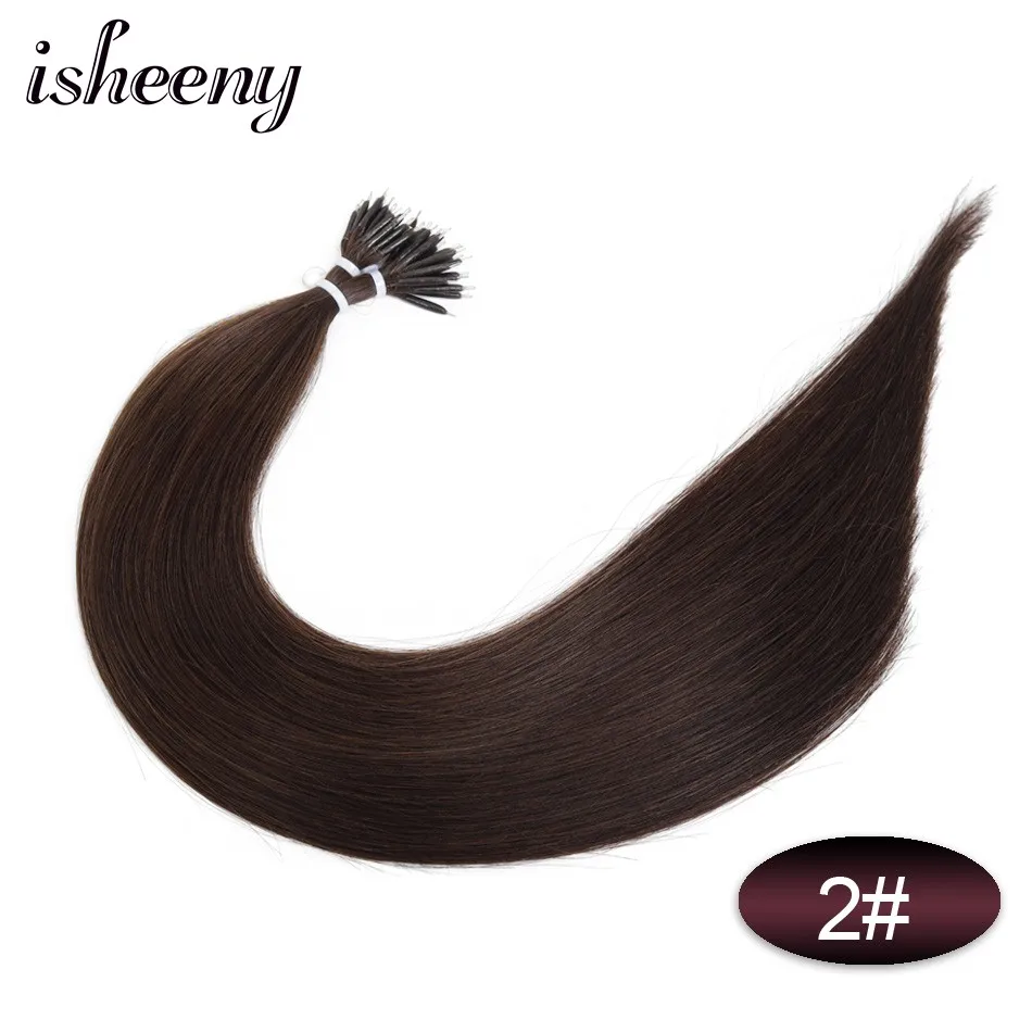 #2 Isheeny 1" 18" 2" волосы Remy для наращивания с микро-бусинами в нано кольцах человеческие волосы прямые 9 цветов блонд европейские волосы - Цвет: #2
