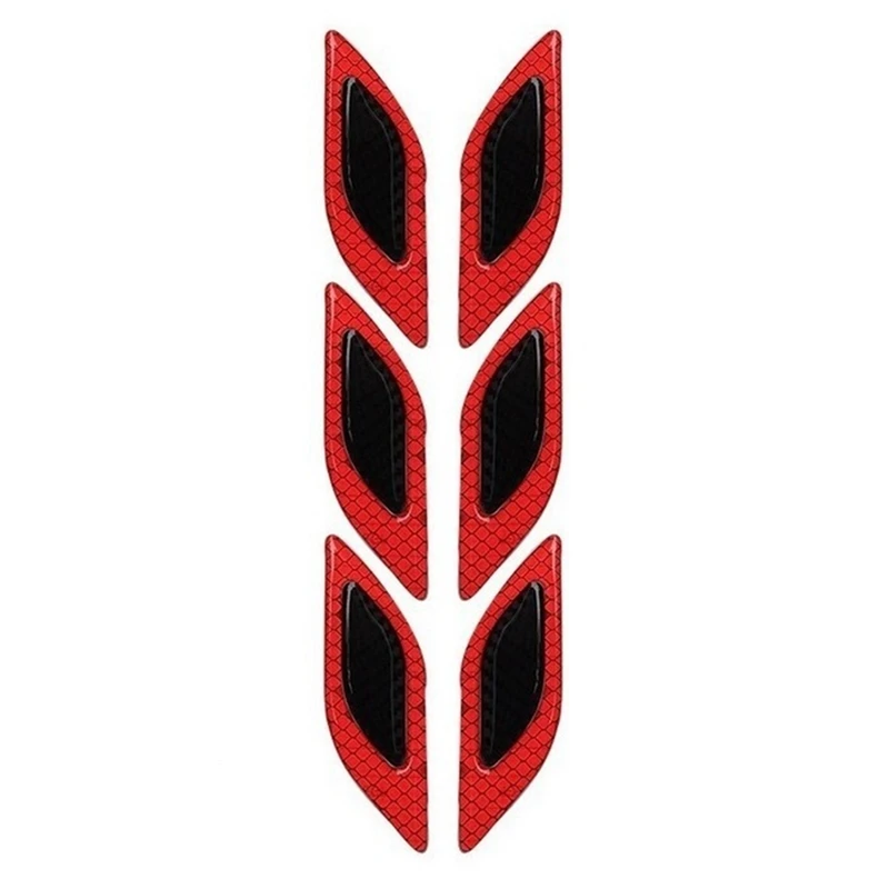 

6 Pcs Car Fender Reflective Stickers Safety Reflective Tape Leaf Warning Mark Car Bumper Sticker Accessories