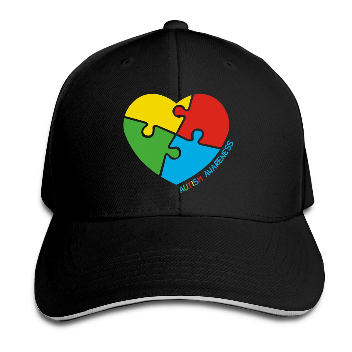 

Autism Awareness Heart Hat Baseball Cap for Men Women Fashion Adjustable Sun Hat