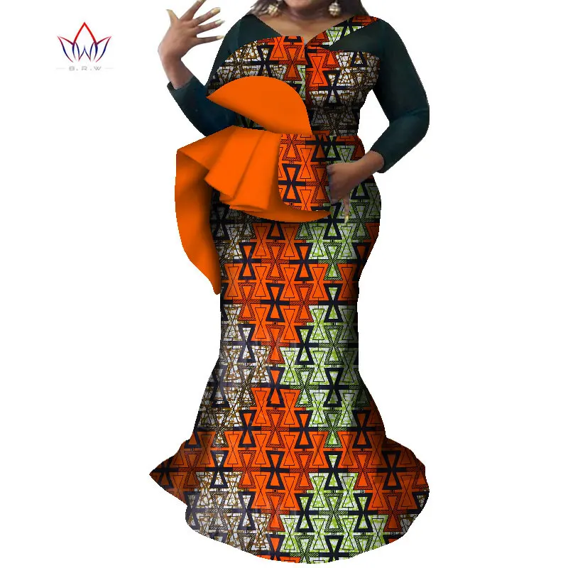 Vestidos African Dresses for Women 2020 Dashiki Elegant Party Dress Plus Size Srapless Traditional African Clothing WY8225