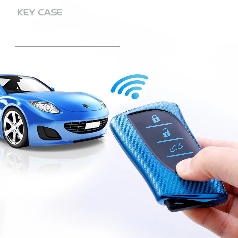 

Carbon Fiber Pattern Car Key Case For Lexus 2018 2019 IS ES GS LS500h NX RX LX LC RC ES300h Protective Keychain Remote Key