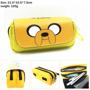 Пенал тканевый Женский, портативный дорожный Органайзер с аниме Время приключений Джейка на молнии, Мультяшные канцелярские принадлежности