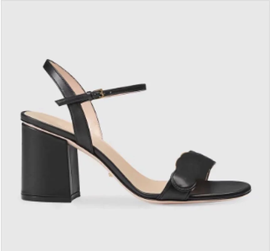 

High Heels Sexy Leather Dress Wedding Shoes Double Letters Peep Toe Sandals Luxury Designer Brand