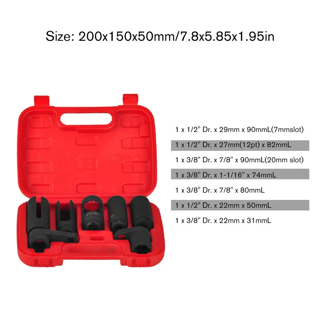 

7pcs/set Oxidation Induction Sleeve Oxygen Sensor Disassembly Tool Professional Automobile Car Safety Tools Kit