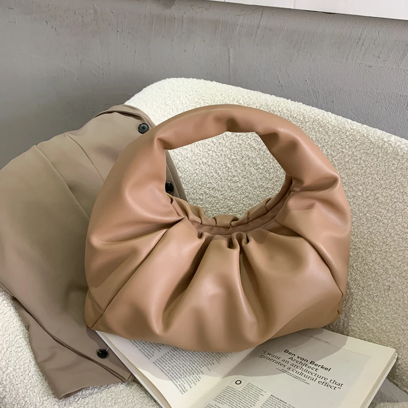 

New Shoulder Bags For Women 2021 Totes Soft Roupas Femininas Torebka Clutch Tote Handbag De Luxe Femme Folds Fashion Dumplings