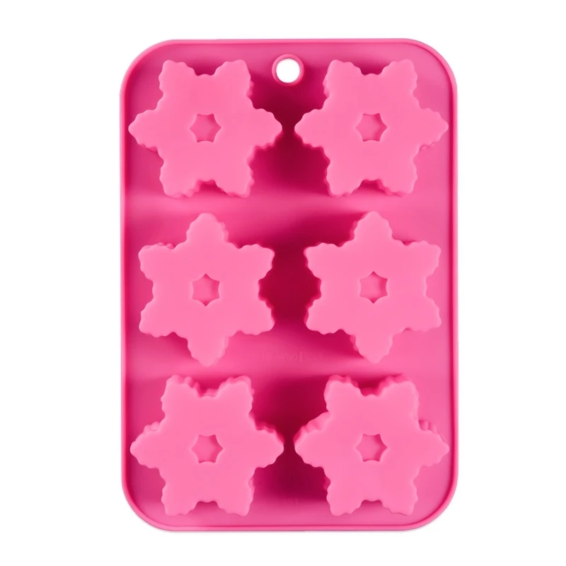 

6 Forms Silicone Soap Mold 3d Snowflake Soap Mould For Soap Making Safe Handmade Craft Flowers Bathroom Kitchen Soap Molds