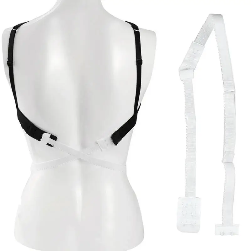 

2pcs Deep V-neck Low Open Back Bra Extension Cross Strap Invisible Underwear Conversion Belt For Dress Backless Bras Accessories