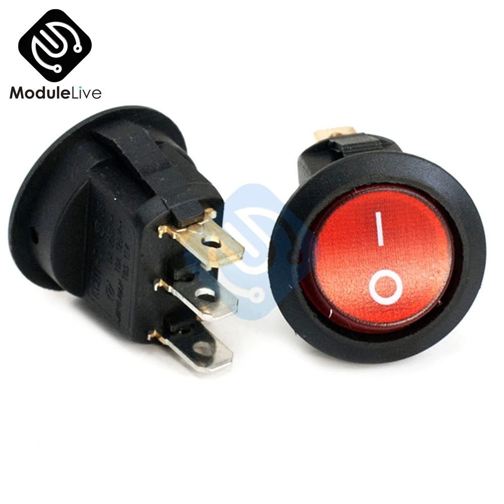 5 шт. SPST переключатель 125/250 В светодиодный точечный свет 3 контакта 2 положения