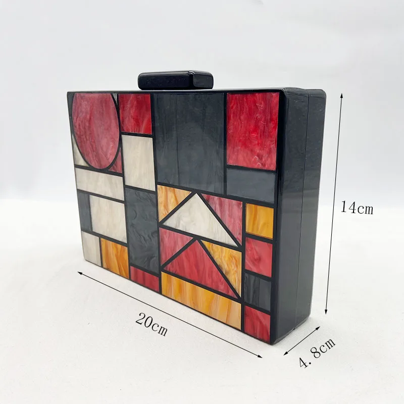 Женская Лоскутная сумка из акрила с геометрическим узором сумка-мессенджер на