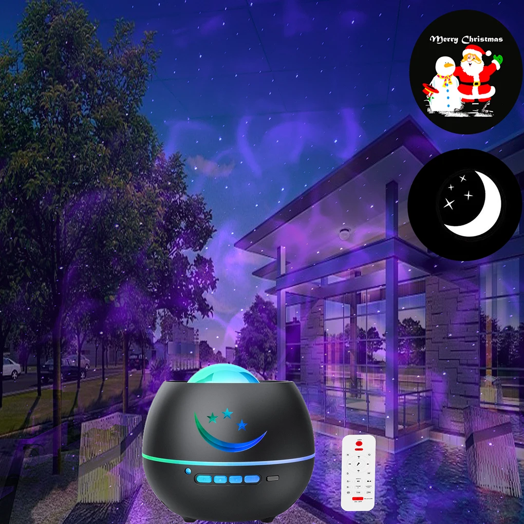 

New Christmas Projector Night Light Star Sky Projection Lamp Bluetooth-Compatible Musical Lighting Bedroom Living Room Ornament