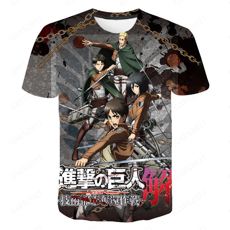 

New Men's Women's Summer 3D T-Shirt Animation Attack On Titan Home Style Printed T-Shirt Fashion Versatile Party Street Hot