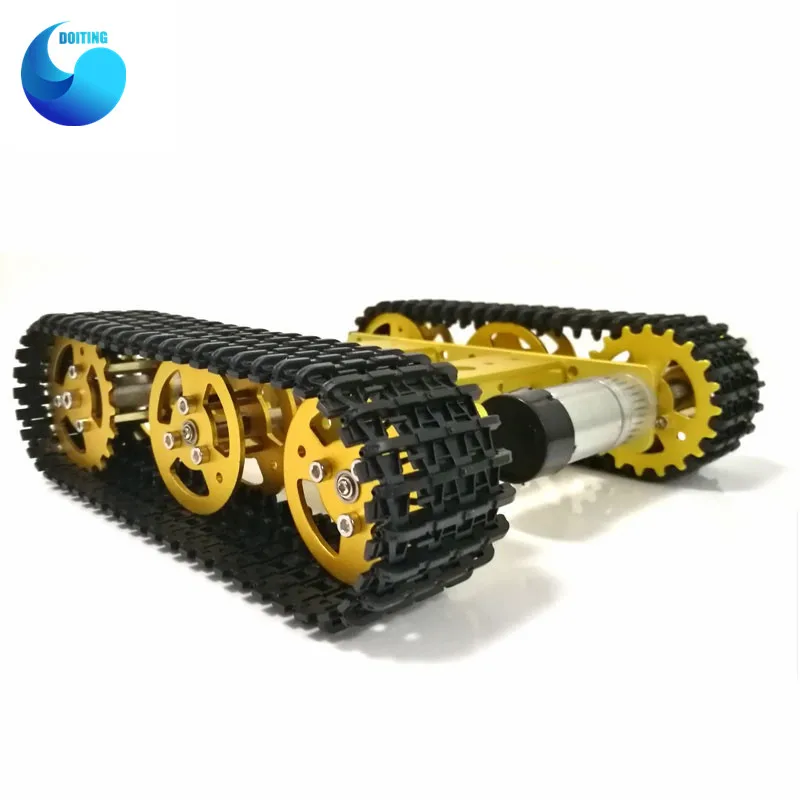 Мини T100 RC металлический робот танк шасси гусеничный автомобиль с пластиковой
