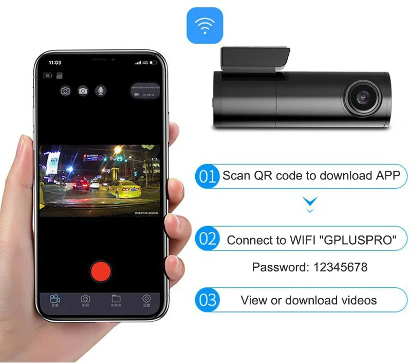 V8 Dash Cam, умный Автомобильный видеорегистратор, камера с управлением через приложение, Wifi, 1080 P, монитор парковки, ночное видение, видеорегистратор, регистратор