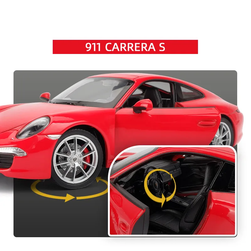 Модель автомобиля Welly 1:24 Porsche 911 CARRERA S из сплава литой и игрушечный автомобиль