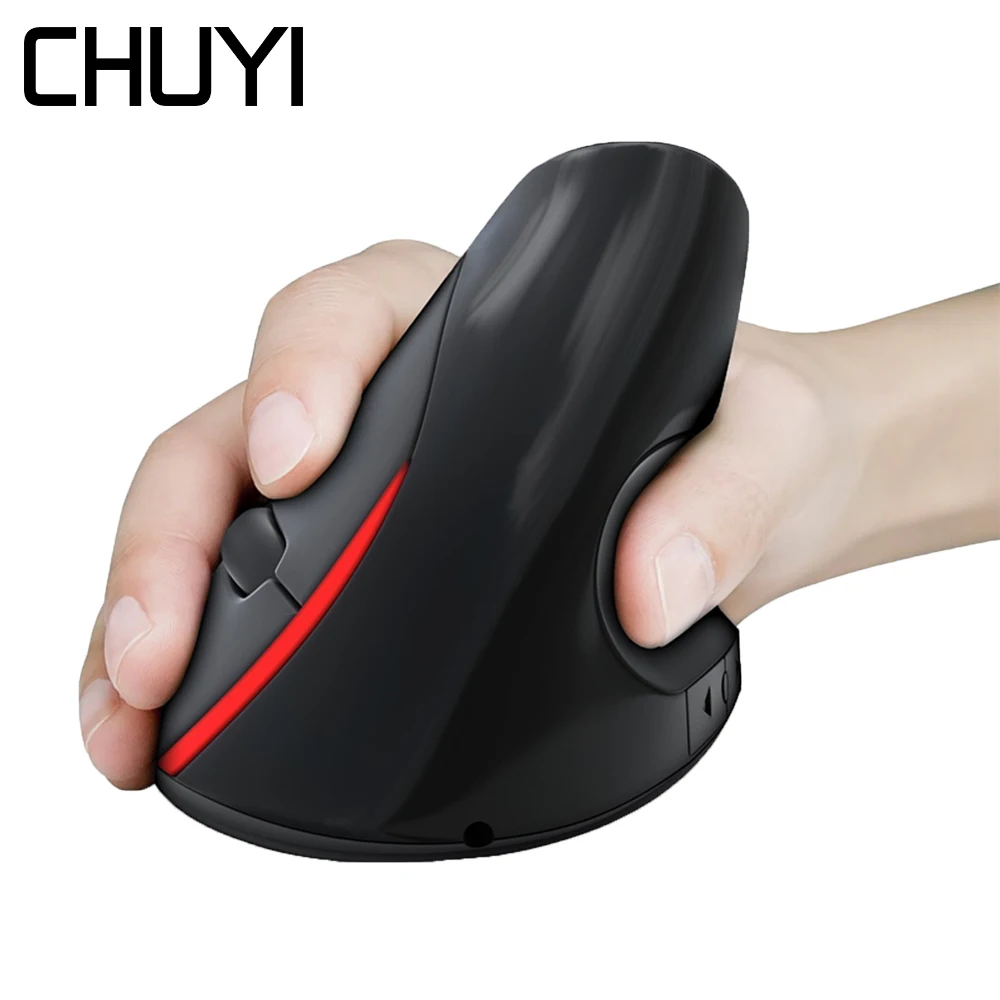 

CHUYI Wireless Vertical 2.4G Mouse Rechargeable Ergonomic Gaming Mause 1600 DPI USB Optical Gamer Mice For Laptop PC Notebook