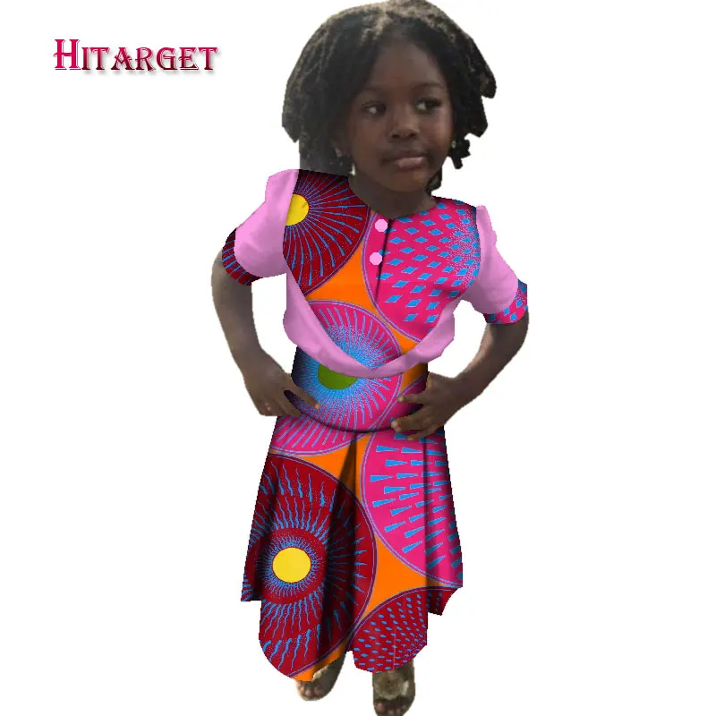 Детская рубашка + юбка в африканском стиле для девочек традиционное летнее