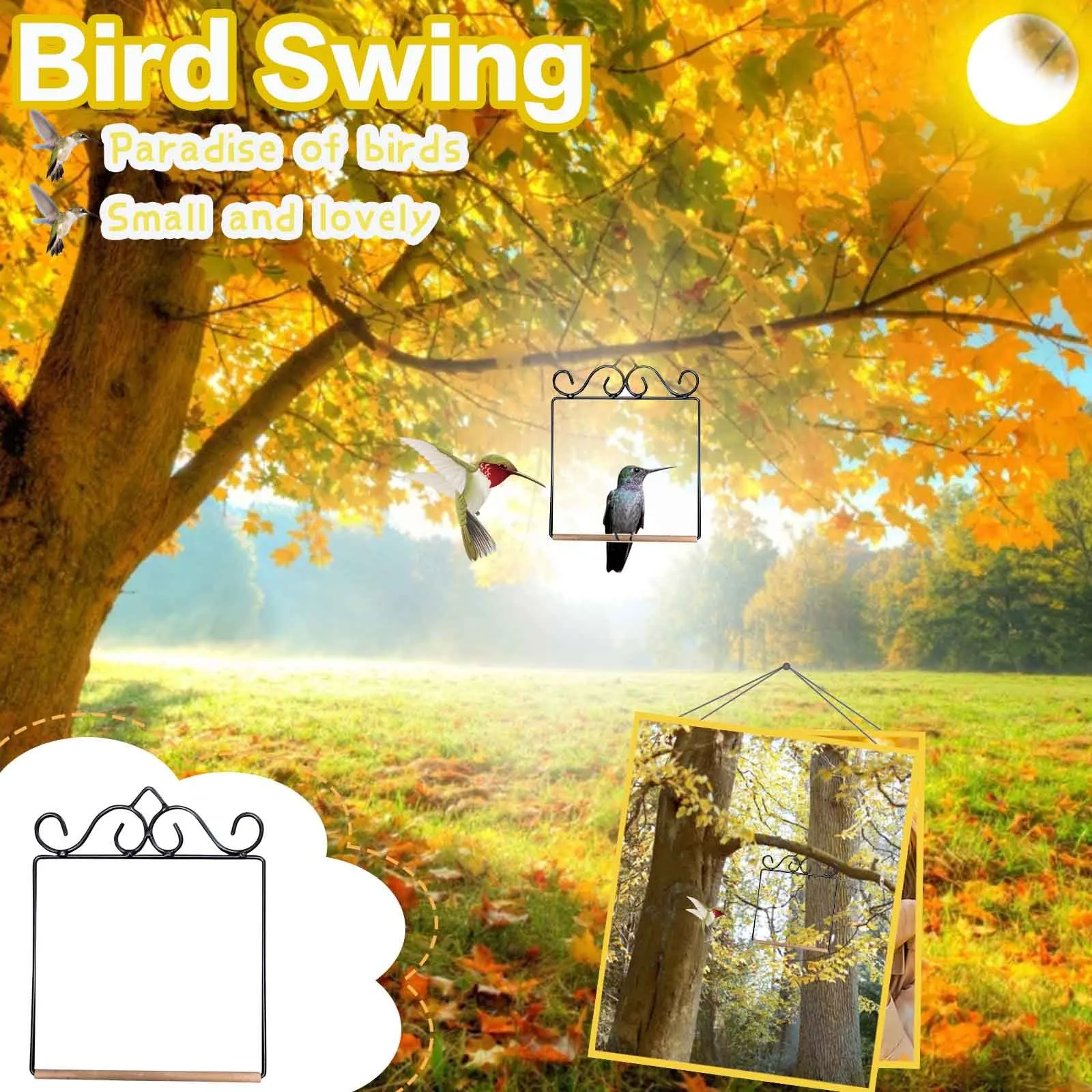 

Hummingbird Swing Decoration Can Be Provided For Hummingbirds To Play Garden Decor Yard And Garden Home Decor Dcoration De Jard