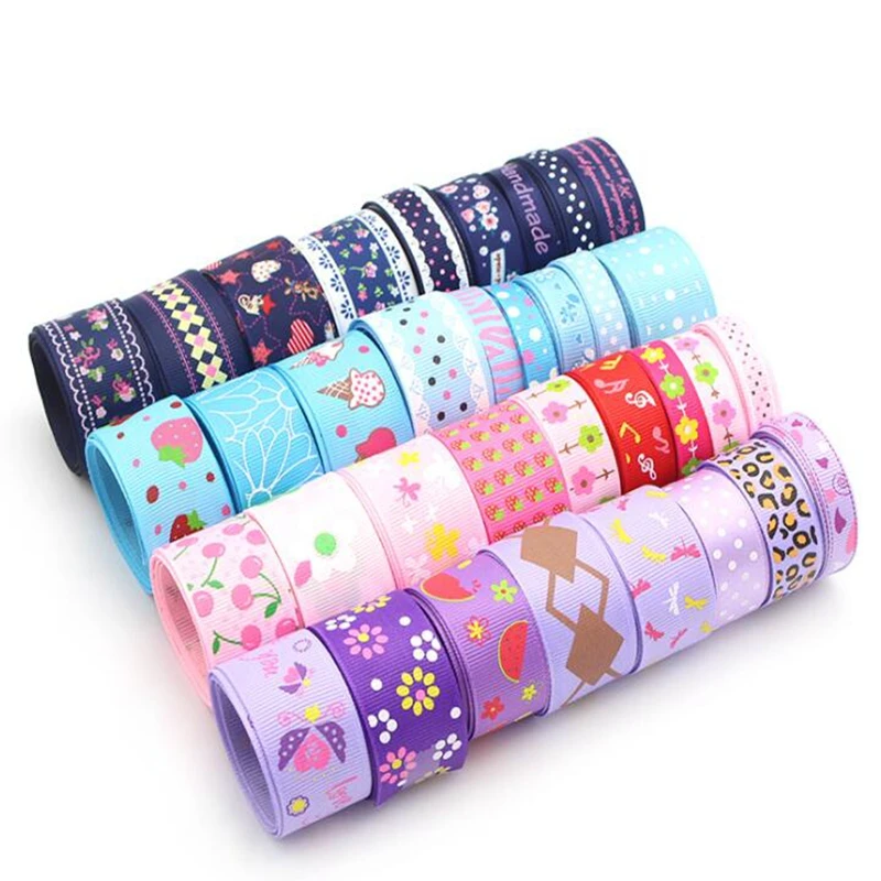 

6m-25mm 12 Yards Random Mixed Color Gift Box Bow Hair Satin Grosgrain Ribbon DIY Clothing Accessories Wedding Christmas Day