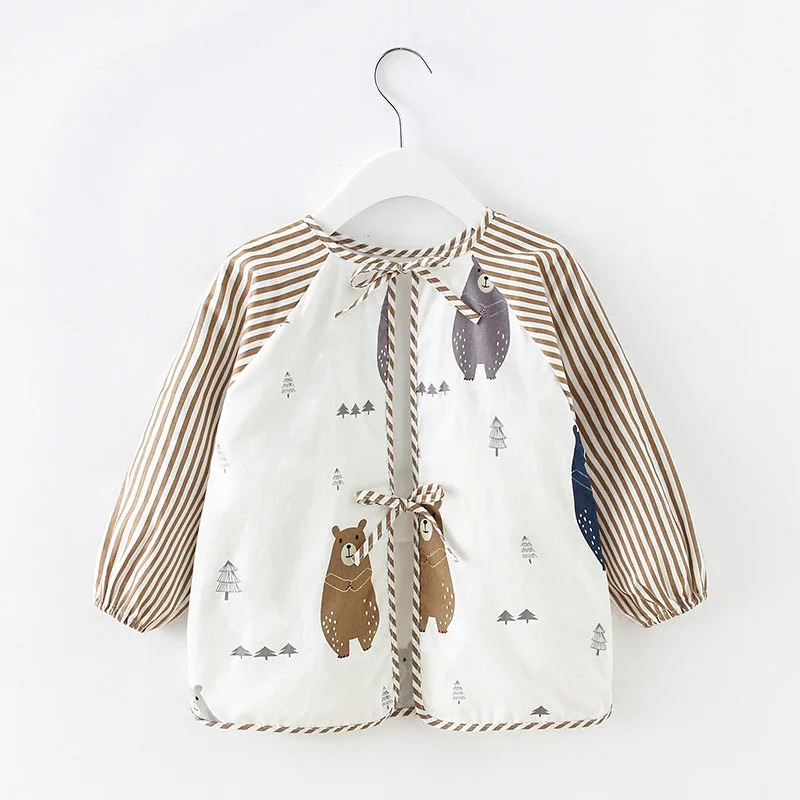 New Arrive Cute Baby Waterproof Long Sleeve Apron Children Feeding Smock Bib Burp Clothes Soft Eat Toddler Clothing AXP042 | Детская