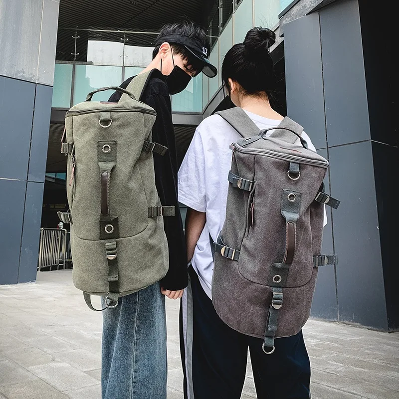 

Men Casual Backpack Canvas Duffel Bag Hand Luggage Large Capacity Weekend Bags Rucksuck Trend Travel Crossbody Bags