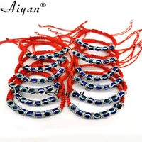 12pieces turkish resin eye beads for men and women good luck exorcism thread woven bracelets show friendship can given as a gift