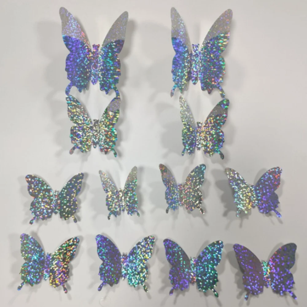 12 шт. ПВХ 3D симулятор вспышки DIY искусственная Орхидея Бабочка наклейки на стену