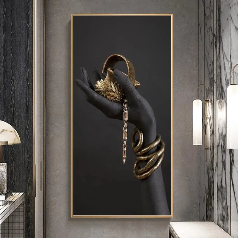 

Black Hands Holding Jewelry Canvas on The Wall Art Posters and Prints African Art Canvas Paintings Art Pictures for Living Room