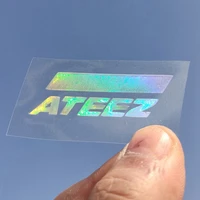 ateez laser pvc sticker creative rainbow color sticker for decoration laptop phone