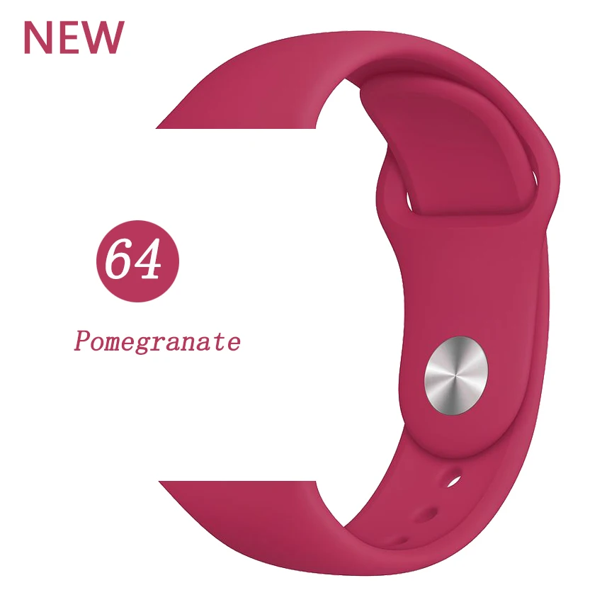 Pomegranate Спортивный ремешок для apple watch band 44 мм 40 мм correa iwatch band 42 мм 38 мм силиконовый браслет apple watch 5 4 3 2 1 Аксессуары - Цвет ремешка: Pomegranate