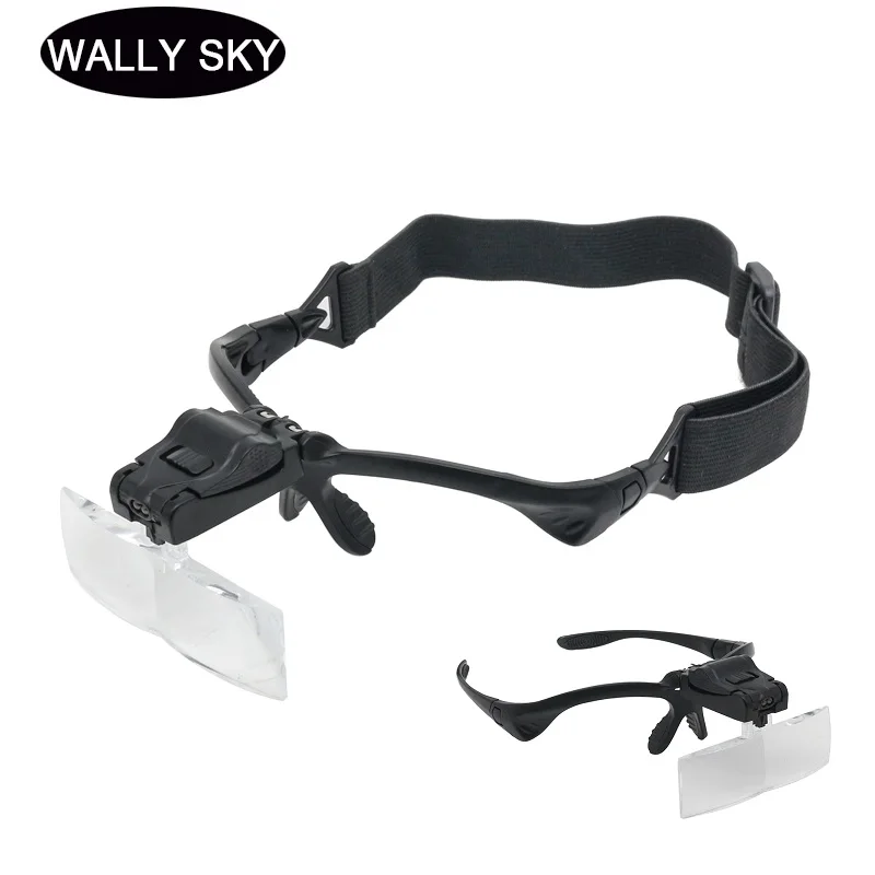 LED Очки Лупа Банда Увеличительное Стекло Оголовье 5 шт. Линзы Инструмент для